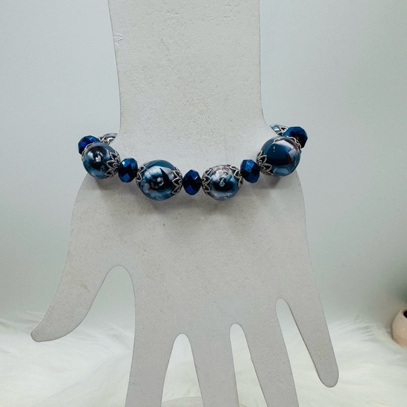 Large Statement Glass Beaded Bracelets Style A - Picture 2 of 5